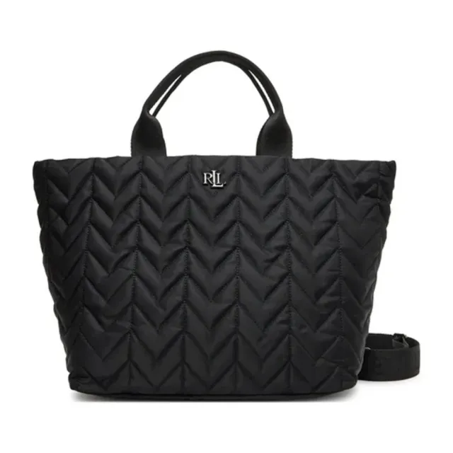 【RALPH LAUREN】雙11 STEVIE TP ZP 托特包 EXTRA large 大號 黑色女包包