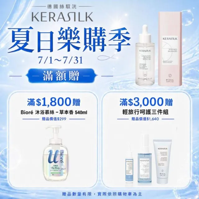 【KERASILK】清爽抗屑淨化組☆屑屑拜拜髮浴250ml+菁華100ml(油水不平衡頭皮適用/洗髮精/控油抗屑/長效控油)