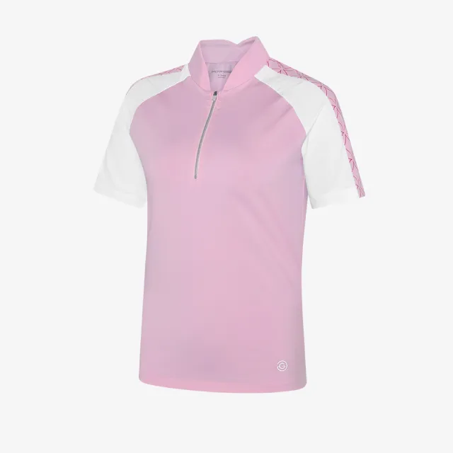 【GALVIN GREEN】女款 Miley彈性防曬透氣快乾POLO衫-粉紅色