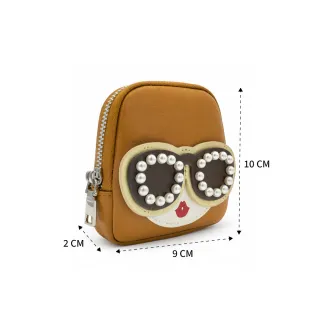 【HAPPYFACE】雙11 怪可愛珍珠零錢包 摩登棕(D25264)