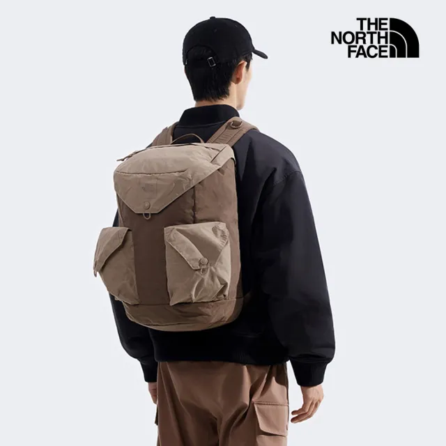 【The North Face】北面男女款棕色大容量休閒後背包|8EERDHI(筆電包/登山包)