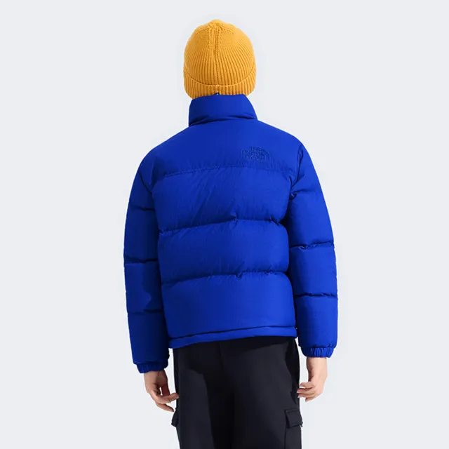 【The North Face 官方旗艦】北面經典1996兒童藍色DWR防潑水羽絨外套｜8EMACZ6(700蓬鬆度)