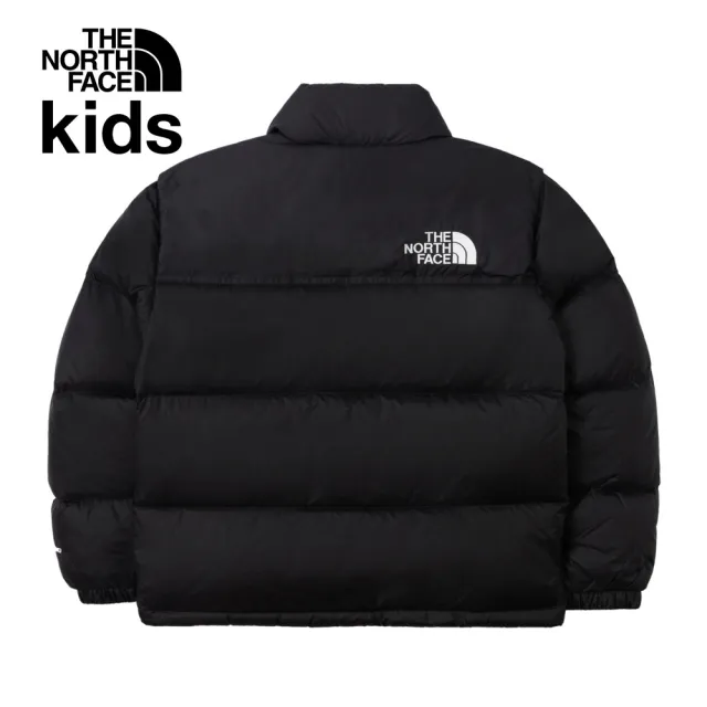 【The North Face 官方旗艦】經典ICON-北面兒童黑色DWR防潑水羽絨外套|8A4CJK3(700蓬鬆度)