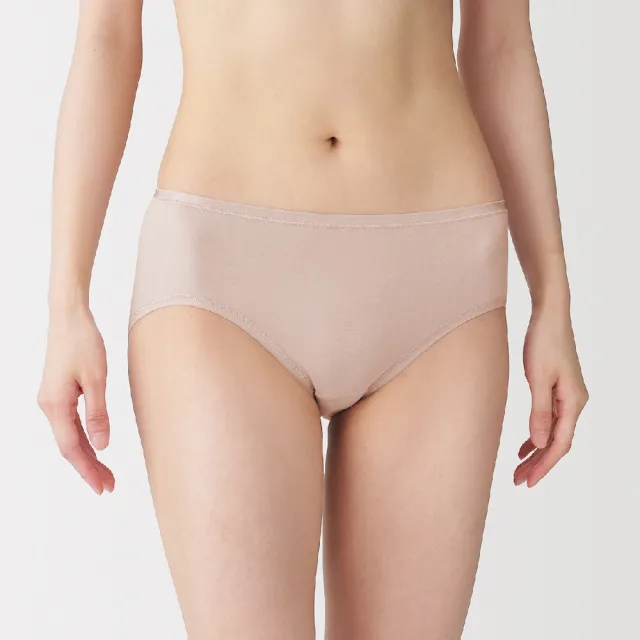 【MUJI 無印良品】女彈性中腰內褲(灰白/深灰/黑色/淺粉/黃橘/淺綠/摩卡棕)