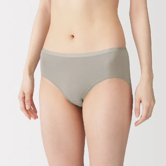 【MUJI 無印良品】女彈性中腰內褲(灰白/深灰/黑色/淺粉/黃橘/淺綠/摩卡棕)