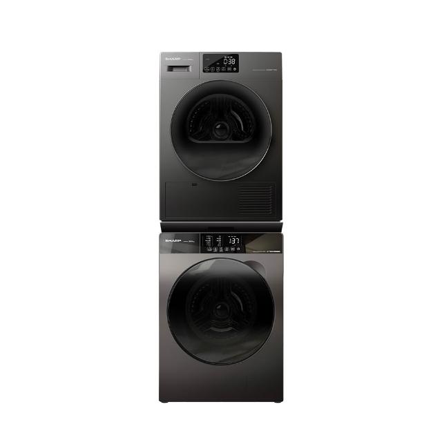 【SHARP 夏普】烘布朗堆疊洗脫烘12.5kg洗脫+10kg烘 ES-FKS125WT+KD-FKH10DT