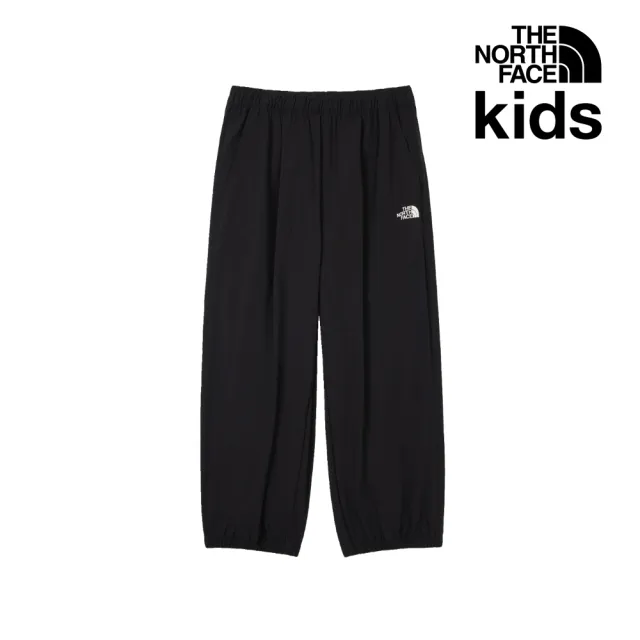 【The North Face】北面兒童黑色UPF防曬戶外徒步長褲|8C0RJK3(抗UV/涼感科技)