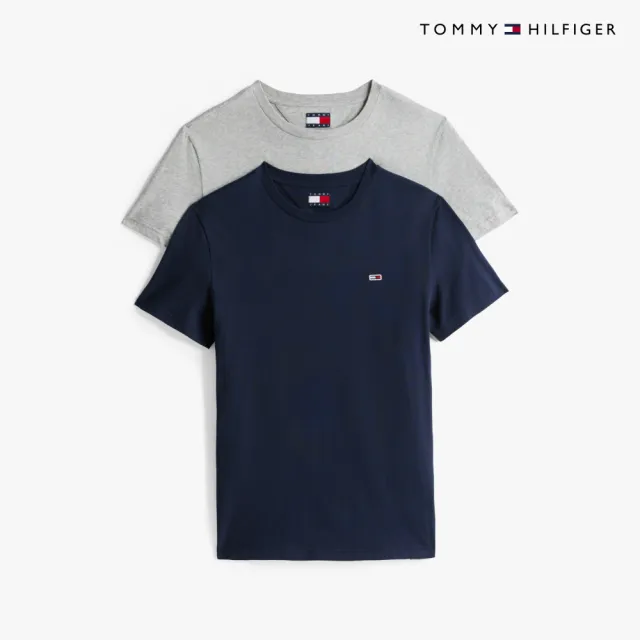 【TOMMY HILFIGER】官方旗艦館兩件入修身平紋針織 T恤_拼色
