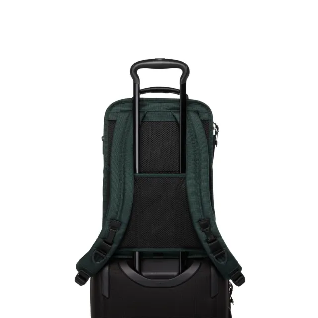 【TUMI】Alpha 中型 15 吋筆電可擴展彈道尼龍後背包 - 深松