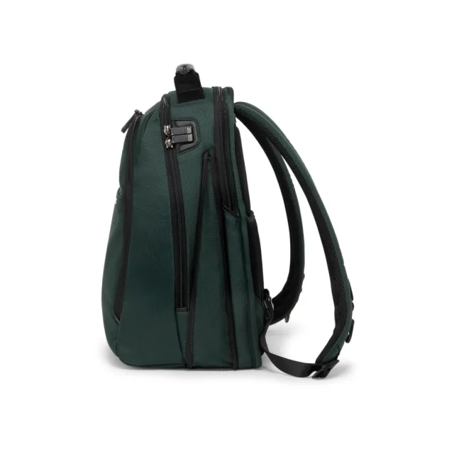 【TUMI】Alpha 中型 15 吋筆電可擴展彈道尼龍後背包 - 深松