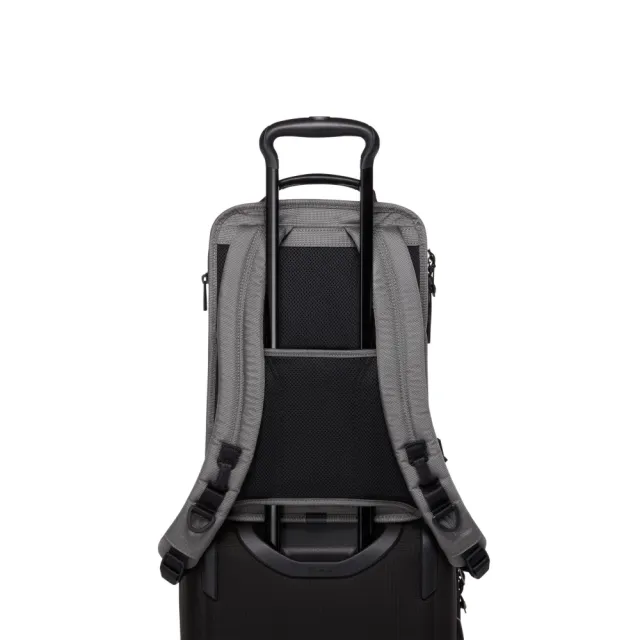 【TUMI】Alpha 中型 15 吋筆電可擴展機能尼龍後背包 - 灰反光