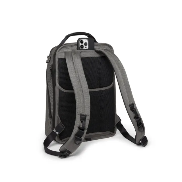 【TUMI】Alpha 中型 15 吋筆電可擴展機能尼龍後背包 - 灰反光
