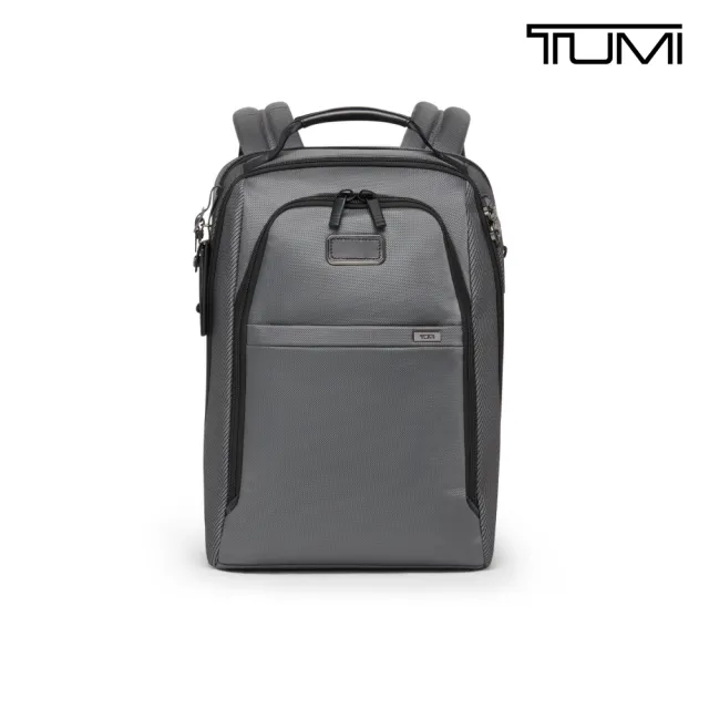 【TUMI】Alpha 中型 15 吋筆電可擴展機能尼龍後背包 - 灰反光
