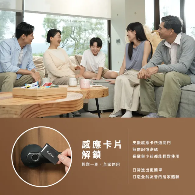 【chatlock】日本製頂級五合一指紋室內電子門鎖 H10 - 經典黑