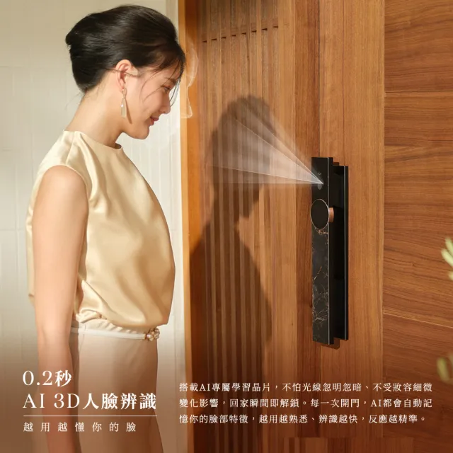 【chatlock】日本製頂級電子門鎖 智慧AI-99圓形觸控螢幕 - 日本水鑽款