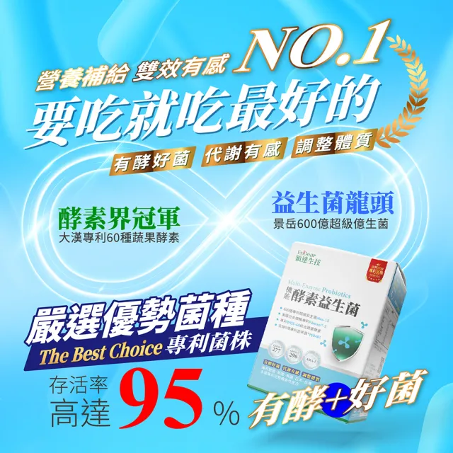 【Endear 穎達生技】600億機能酵素益生菌 1入組/30包(專業營養師推薦/開學必備)