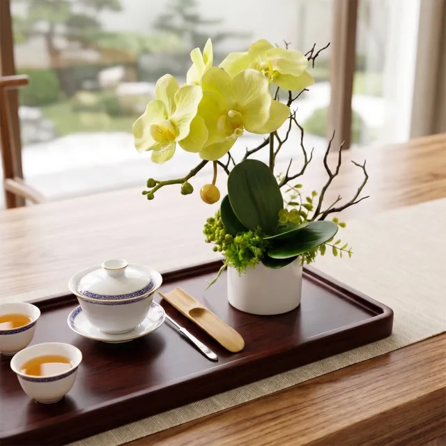 【HUGO DECO 榆果傢飾】綠蝴蝶蘭香氛花藝(仿真花/禮物/佈置/人造花/花禮)