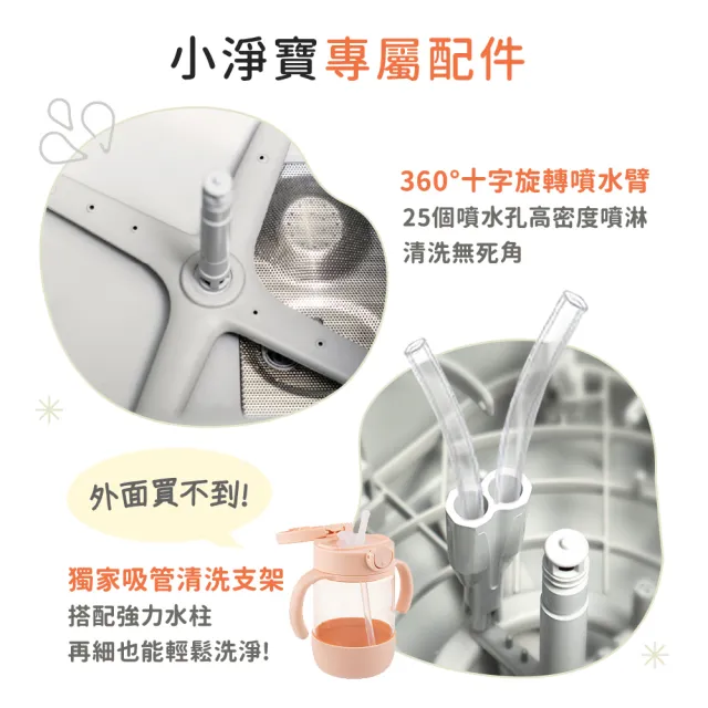 【Celinda 賽寧】小淨寶奶瓶清洗機全能濾淨組(獨立烘乾/蒸氣消毒/無菌保管/母嬰級安全材質/奶瓶消毒鍋)