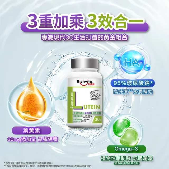 【利捷維】有酵金盞花葉黃素EX軟膠囊2入組(陳傑憲代言)