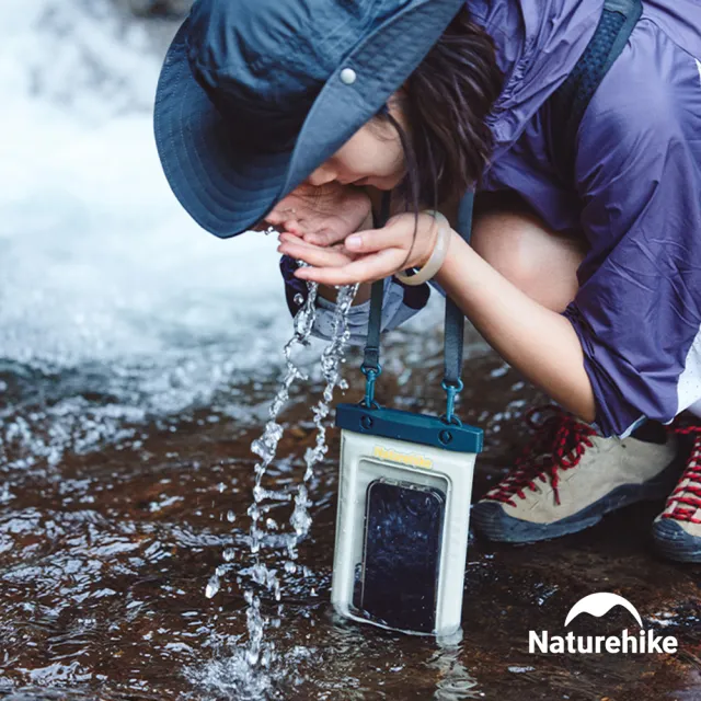 【Naturehike】夾棉充氣浮力IPX8可觸控手機防水袋 BS015(台灣總代理公司貨)
