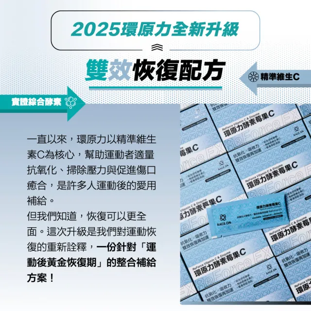 【RACE ON銳速】環原力酵素莓果C 2入組 14包/盒(抗氧化Ｘ吸收力 運動恢復再加速)