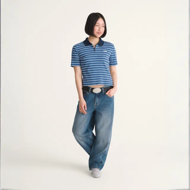【VANS】官方旗艦 Check 5 Barrel 女款水洗藍色牛仔長褲