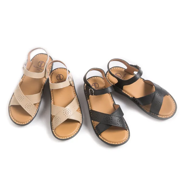 【ALAIN DELON 亞蘭德倫】女真皮涼鞋A86225(2色  黑  米)