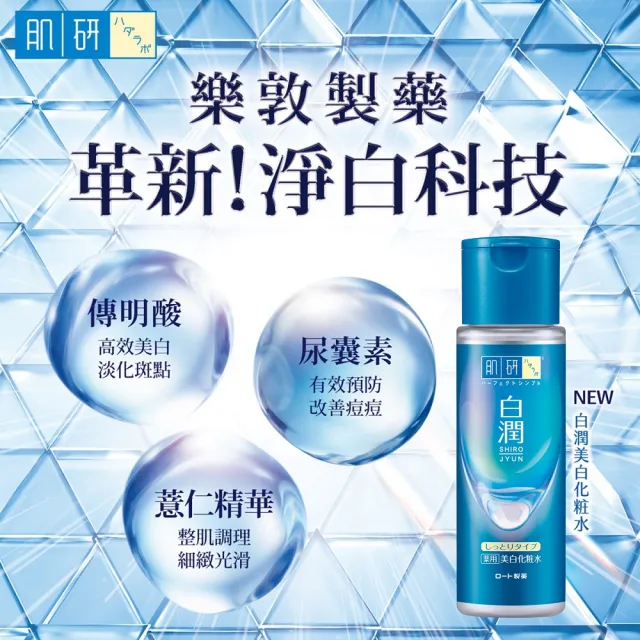 【肌研】官方直營 白潤美白化粧水 潤澤型 170mL 2入(淡化黑色素 改善乾燥暗沉 添加傳明酸 薏仁精華)