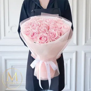 【Floral M】Pink Lover 粉色戀人玫瑰鮮花花束(情人節花束/告白禮物/求婚花束/鮮花花禮/玫瑰花束)