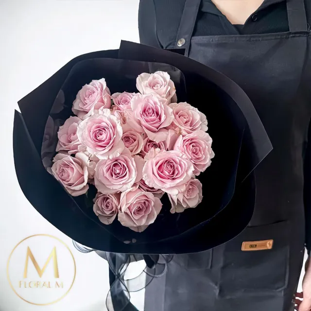 【Floral M】粉霧巴黎初戀玫瑰鮮花花束(情人節花束/告白禮物/求婚花束/鮮花花禮/玫瑰花束)