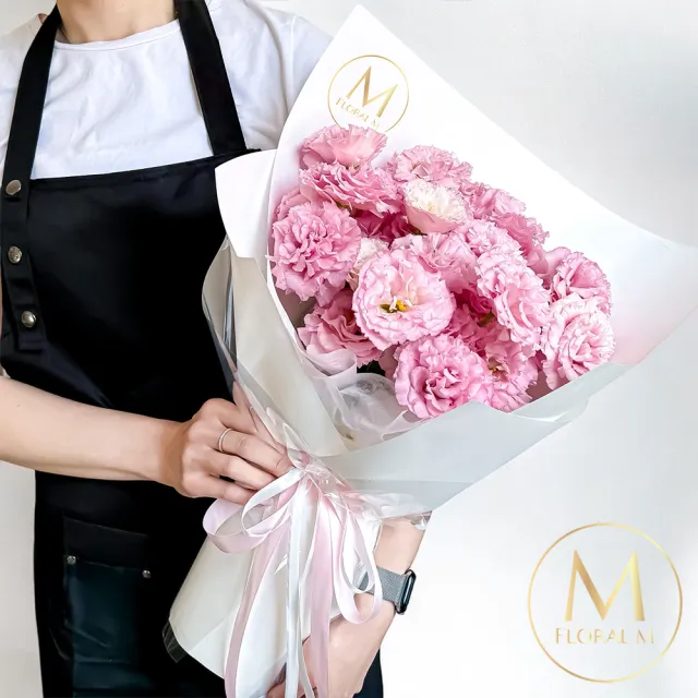 【Floral M】甜美誓言優雅粉桔梗鮮花花束(情人節花束/告白禮物/求婚花束/鮮花花禮/桔梗花束/生日花束)
