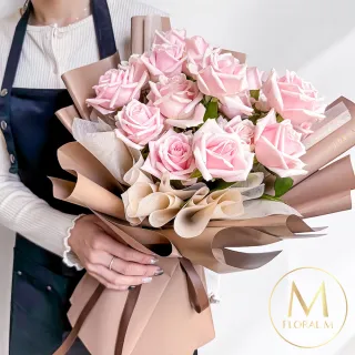 【Floral M】摩卡慕斯玫瑰鮮花花束(情人節花束/告白禮物/求婚花束/鮮花花禮/玫瑰花束/生日花束)