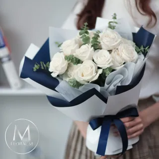 【Floral M】卡地亞女神玫瑰鮮花花束(情人節花束/告白禮物/求婚花束/鮮花花禮/生日花束)