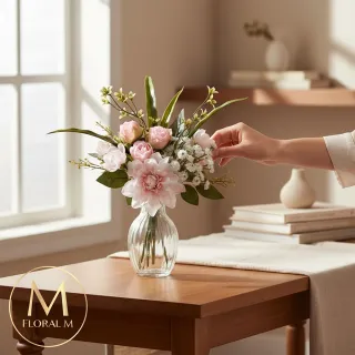 【Floral M】杜樂麗花園手綁仿真花20cm(人造花/仿真花/假花/花藝DIY/裝飾花禮)