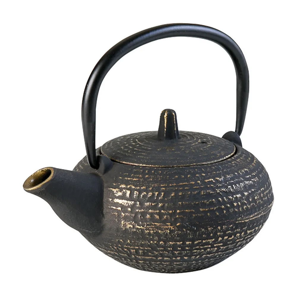 【IBILI】西班牙 Osaka鑄鐵濾茶壺 墨金400ml  / 泡茶 下午茶 茶具