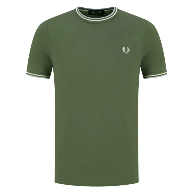 【FRED PERRY】男款 刺繡LOGO 短袖T恤-綠色(S號、M號、L號、XL號)