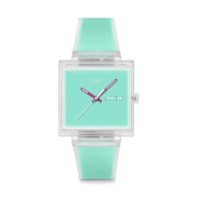 【SWATCH】WHAT IF...SEE THRU MINT? 經典手錶/男錶/女錶/瑞士製造 SO38K702 (42mm)