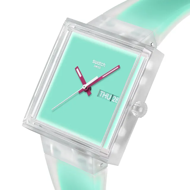 【SWATCH】WHAT IF...SEE THRU MINT? 經典手錶/男錶/女錶/瑞士製造 SO38K702 (42mm)