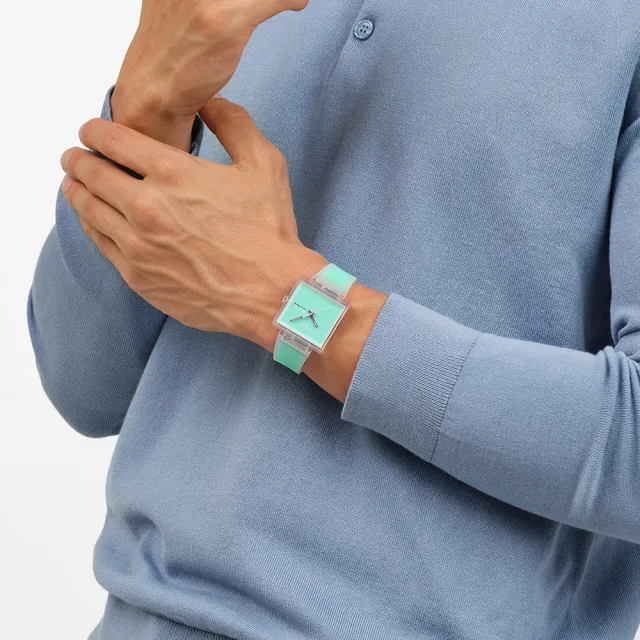 【SWATCH】WHAT IF...SEE THRU MINT? 經典手錶/男錶/女錶/瑞士製造 SO38K702 (42mm)