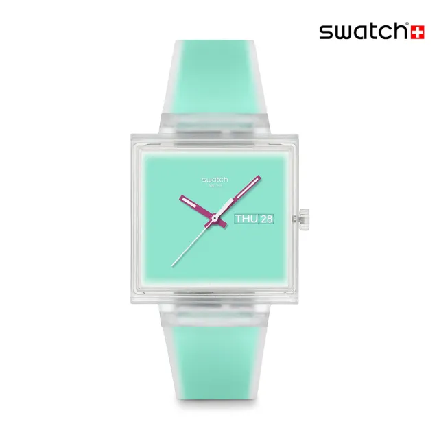 【SWATCH】WHAT IF...SEE THRU MINT? 經典手錶/男錶/女錶/瑞士製造 SO38K702 (42mm)