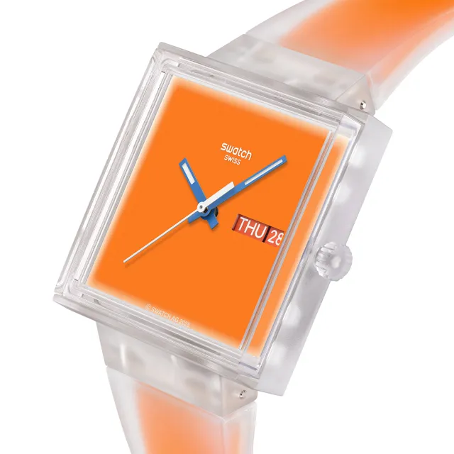 【SWATCH】WHAT IF...SEE THRU ORANGE? 經典手錶/男錶/女錶/瑞士製造 SO38K704 (42mm)