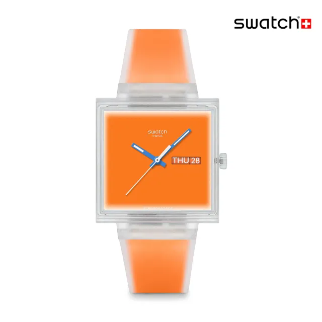 【SWATCH】WHAT IF...SEE THRU ORANGE? 經典手錶/男錶/女錶/瑞士製造 SO38K704 (42mm)