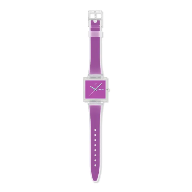 【SWATCH】WHAT IF...SEE THRU MAGENTA? 經典手錶/男錶/女錶/瑞士製造 SO38K705 (42mm)