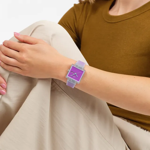 【SWATCH】WHAT IF...SEE THRU MAGENTA? 經典手錶/男錶/女錶/瑞士製造 SO38K705 (42mm)