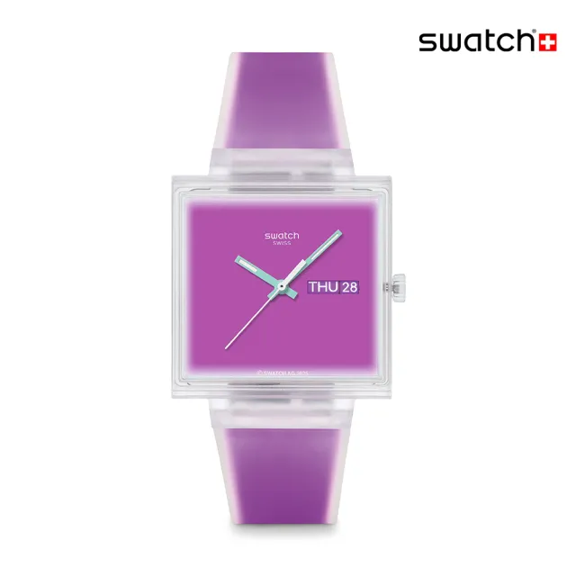 【SWATCH】WHAT IF...SEE THRU MAGENTA? 經典手錶/男錶/女錶/瑞士製造 SO38K705 (42mm)