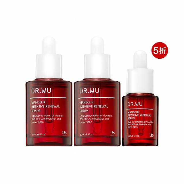 【DR.WU 達爾膚】杏仁酸亮白煥膚精華18％重量組(30MLx2)