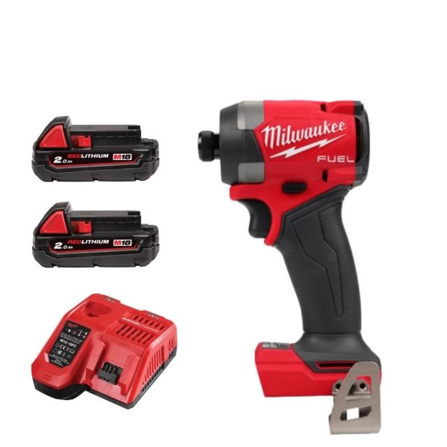 【Milwaukee 美沃奇】M18 FID3 18V 無刷衝擊起子機電鑽(M18 FID3 主機+雙2.0電池+充電器+箱)