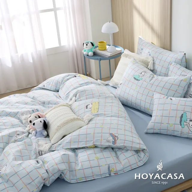 【HOYACASA  禾雅寢具】史努比聯名系列-水洗棉/精梳棉兩用被床包組(單人/雙人/加大 多款任選 均一價)