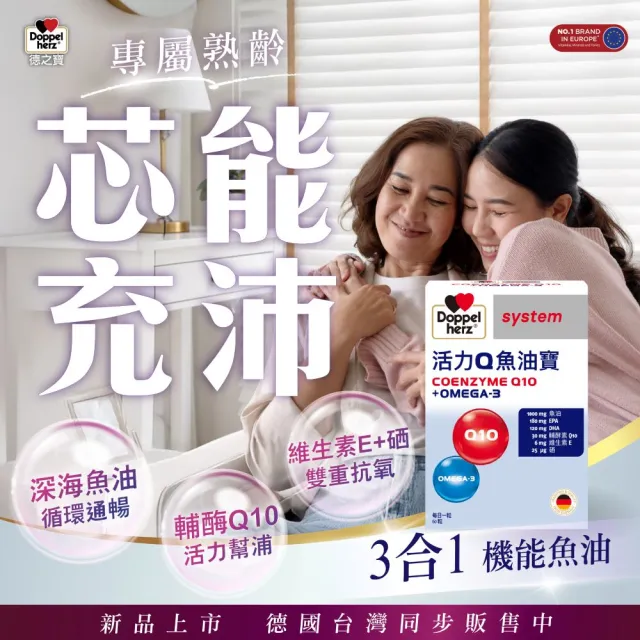 【Doppelherz 德之寶】活力Q10魚油寶60粒x2盒(德國雙心)