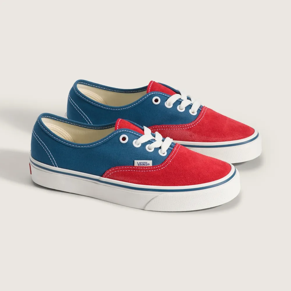 【VANS】官方旗艦 Authentic 藍色/紅色滑板鞋 休閒鞋